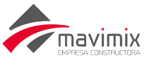 Logo de Mavimix Empresa Constructora en tonos gris y rojo, cliente corporativo de Consultoría SH en Chile.